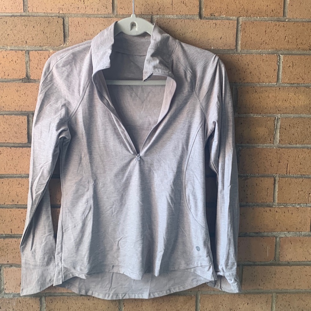 Apana size small lavender light-weight 1/4 zip top, lightly worn